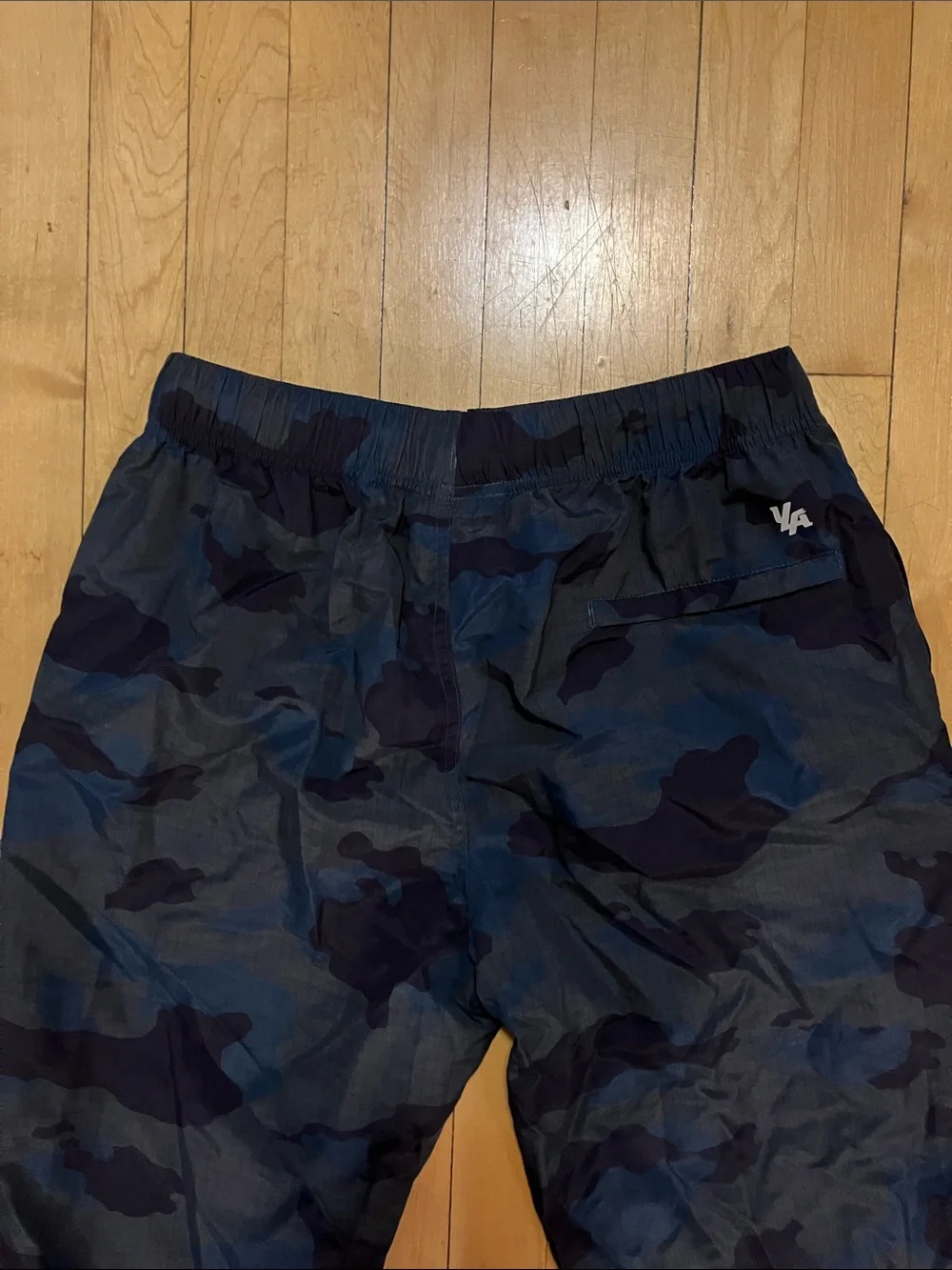 YoungLA Blue Gray Camo Windbreaker Baggy Streetwear Track Pants Size Medium
